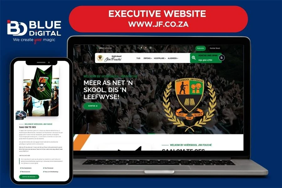 Website for JF, built by Blue Digital