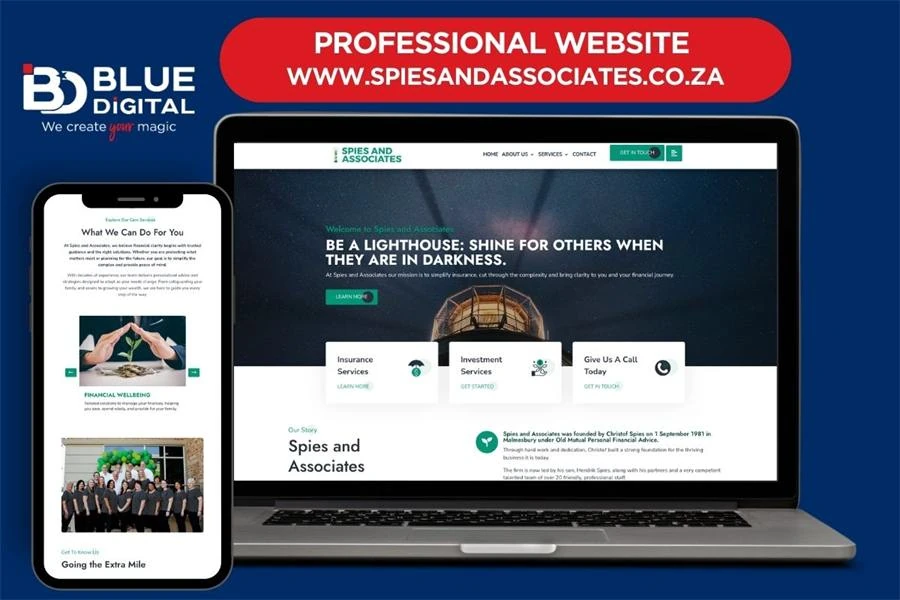 Website for Spies and Associates, built by Blue Digital