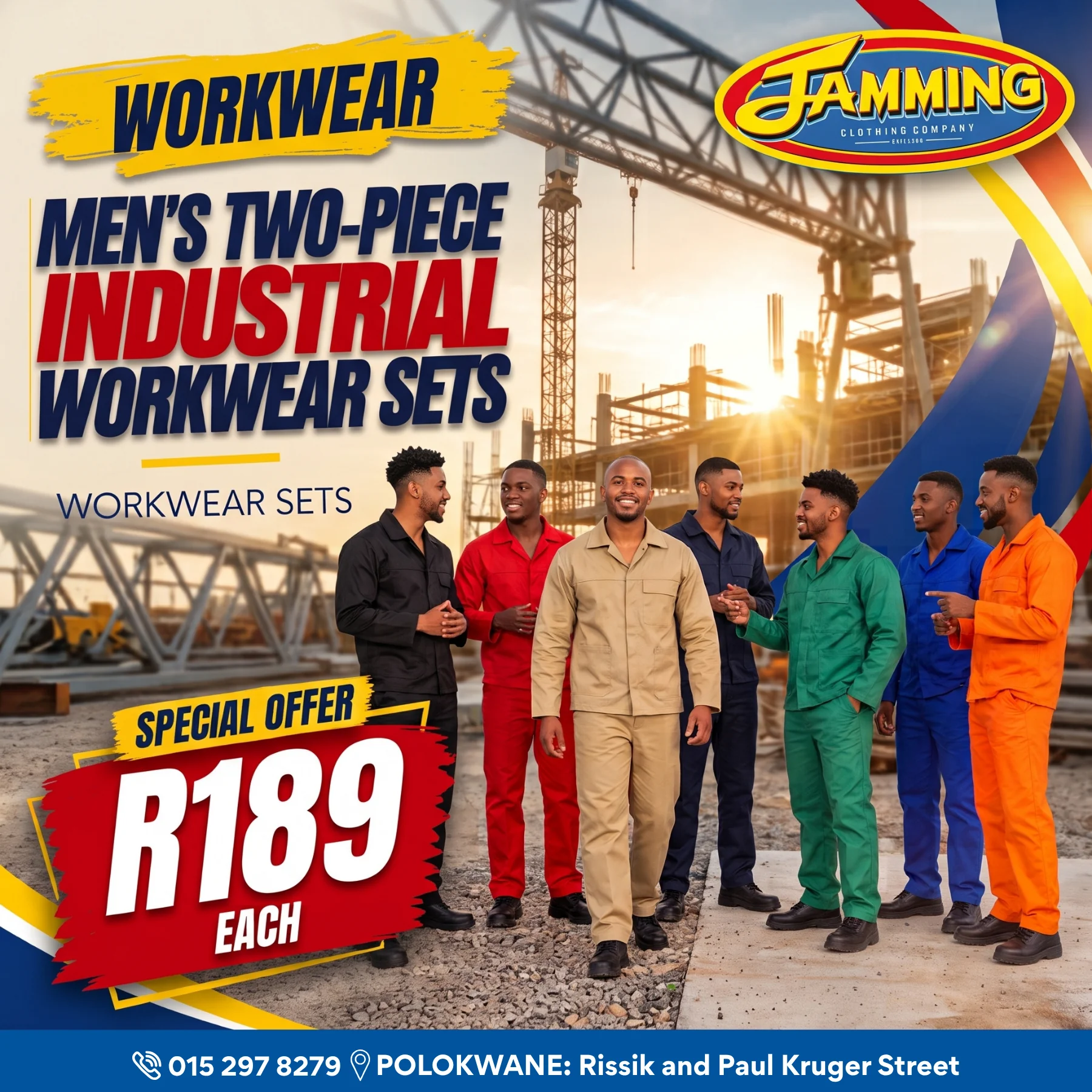 Social media post for Jamming Clothing Company workwear sets